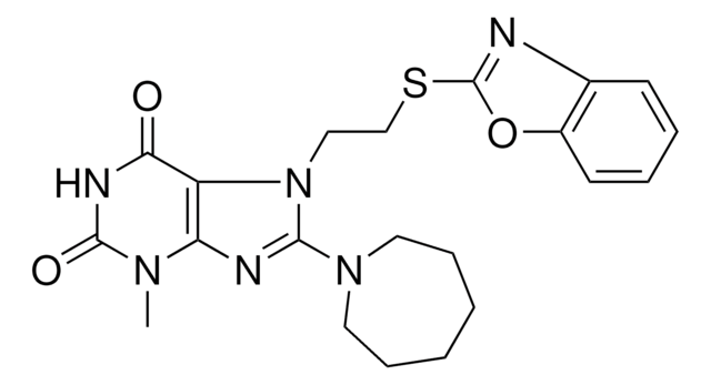 8-(1-AZEPANYL)-7-[2-(1,3-BENZOXAZOL-2-YLSULFANYL)ETHYL]-3-METHYL-3,7-DIHYDRO-1H-PURINE-2,6-DIONE AldrichCPR