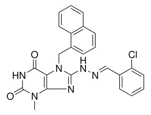 2-CHLOROBENZALDEHYDE [3-METHYL-7-(1-NAPHTHYLMETHYL)-2,6-DIOXO-2,3,6,7-TETRAHYDRO-1H-PURIN-8-YL]HYDRAZONE AldrichCPR